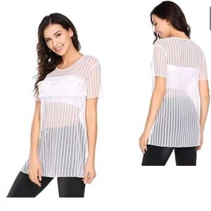 Sexy Mesh Top T-Shirt Blouse